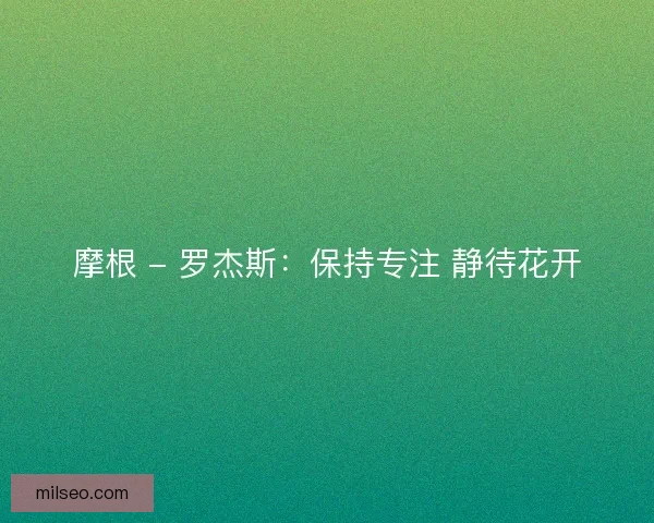 摩根 - 罗杰斯：保持专注 静待花开